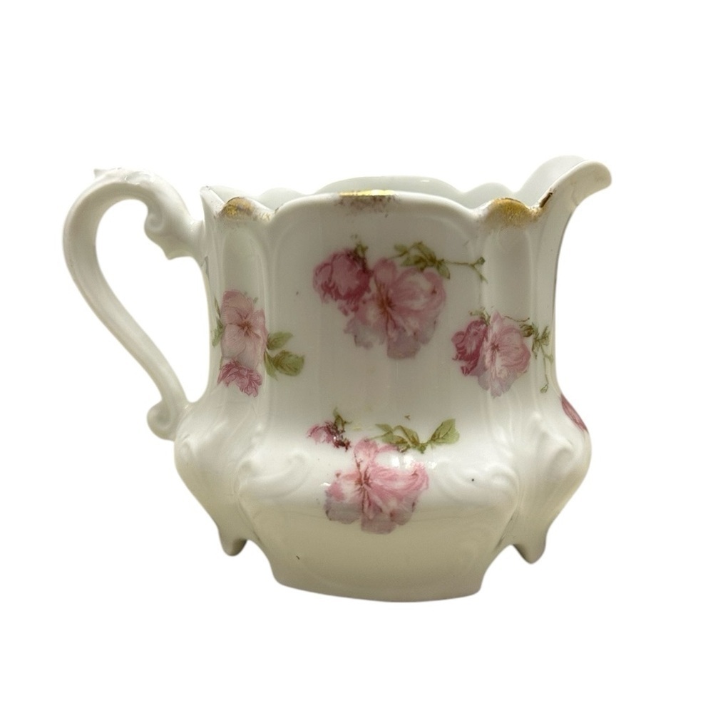 Irma Z.S. & Co Bavaria Porcelain Pink Roses Creamer Antique RARE